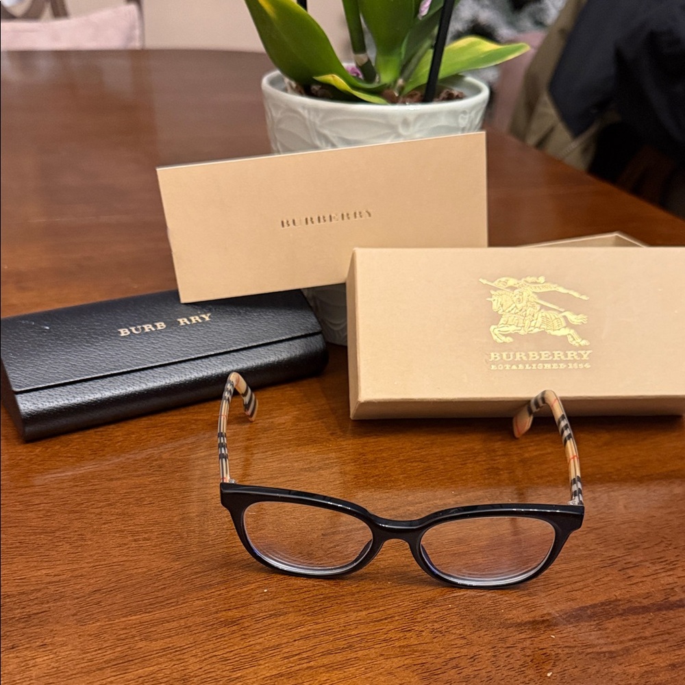 Burberry Black and Tan Eyewear